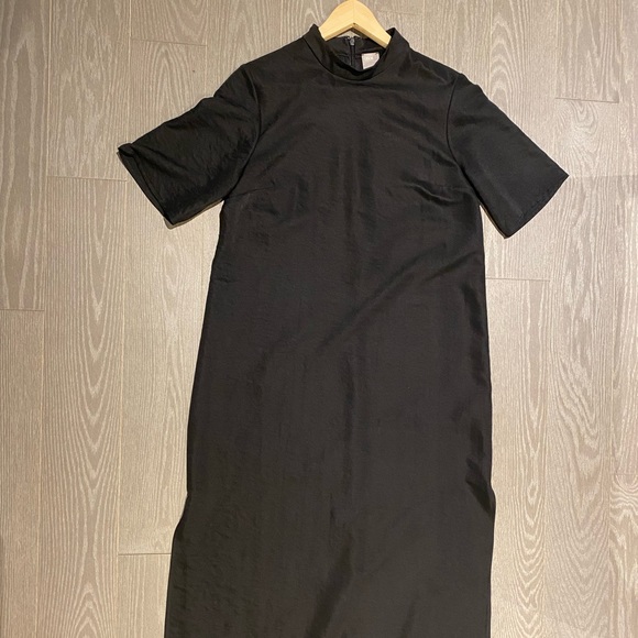 Black mock neck smock dress - Picture 1 of 3